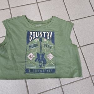 NWOT Mighty Fine Women's Large Country Music Fest Austin Texas Crop Top T-Shirt